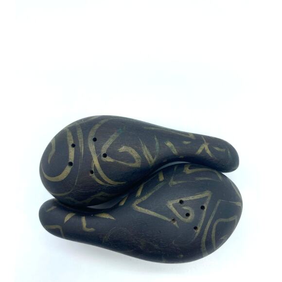 Hand Carved Don Shoemaker rosewood‎ salt and pepper . Altered  one of a kind - Picture 4 of 6